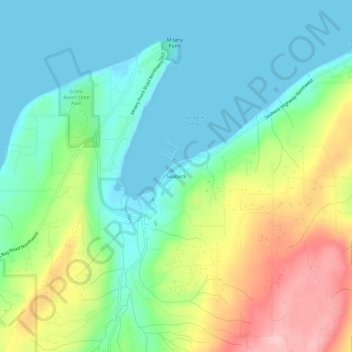 Mappa topografica Seabeck, altitudine, rilievo