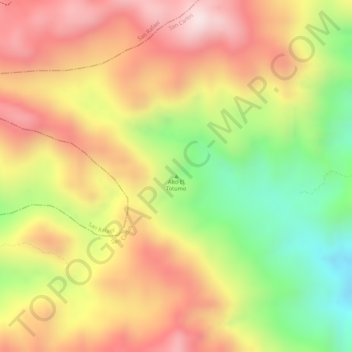 Mappa topografica Alto El Totumo, altitudine, rilievo