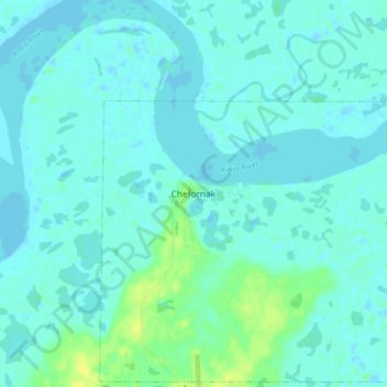 Mappa topografica Chefornak, altitudine, rilievo