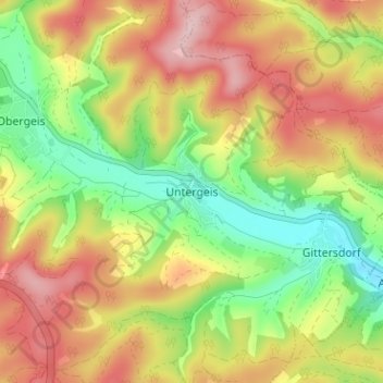 Mappa topografica Untergeis, altitudine, rilievo