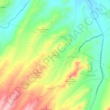 Mappa topografica Graena, altitudine, rilievo