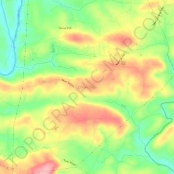 Mappa topografica Conestoga, altitudine, rilievo