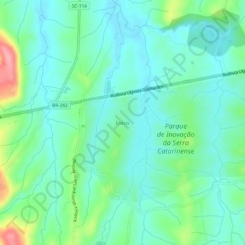 Mappa topografica Índios, altitudine, rilievo