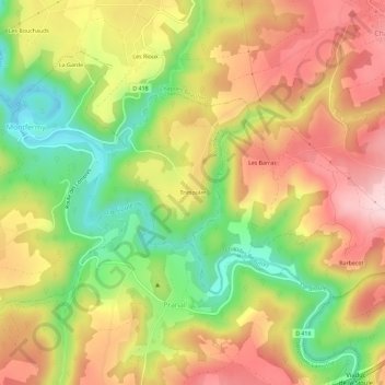 Mappa topografica Trimoulet, altitudine, rilievo