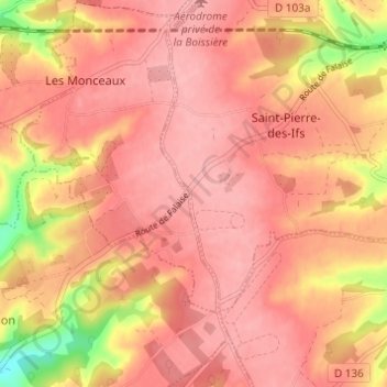 Mappa topografica La Corne, altitudine, rilievo
