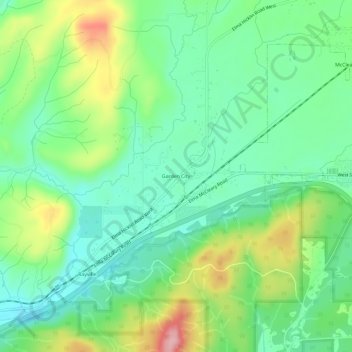 Mappa topografica Garden City, altitudine, rilievo