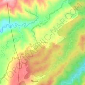 Mappa topografica Magsaysay, altitudine, rilievo