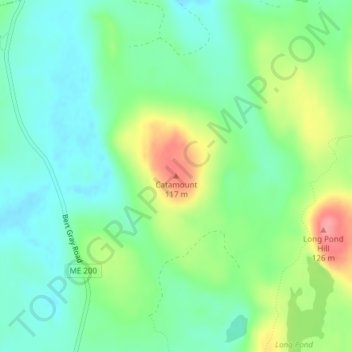 Mappa topografica Catamount, altitudine, rilievo