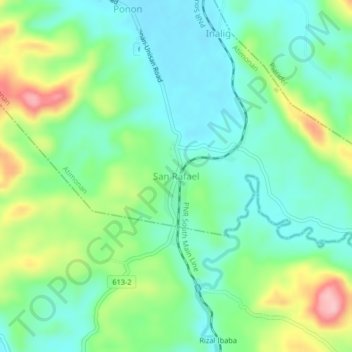Mappa topografica San Rafael, altitudine, rilievo