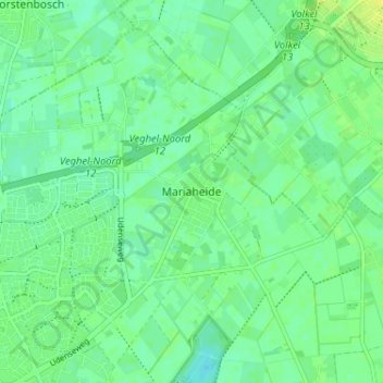 Mappa topografica Mariaheide, altitudine, rilievo