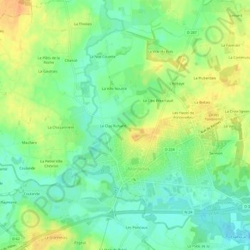 Mappa topografica La Chesnaye, altitudine, rilievo