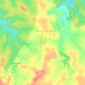 Mappa topografica Sakud, altitudine, rilievo