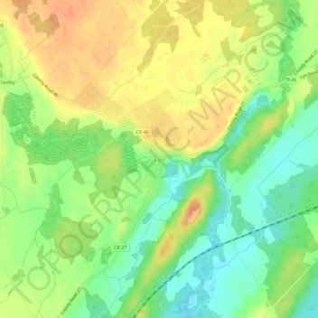 Mappa topografica Lyn, altitudine, rilievo