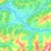Mappa topografica Langreo / Llangréu, altitudine, rilievo