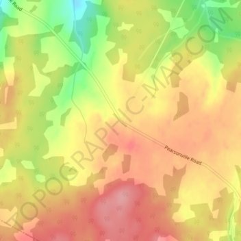 Mappa topografica Pearsonville, altitudine, rilievo