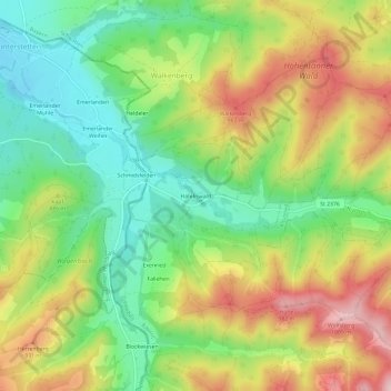 Mappa topografica Häfeliswald, altitudine, rilievo