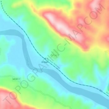 Mappa topografica Anjani, altitudine, rilievo
