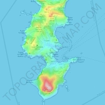 Mappa topografica Giancos, altitudine, rilievo