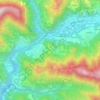 Mappa topografica Cler, altitudine, rilievo