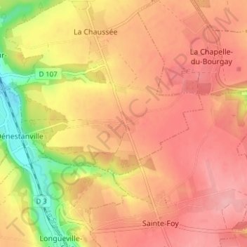Mappa topografica Le Bois Hulin, altitudine, rilievo