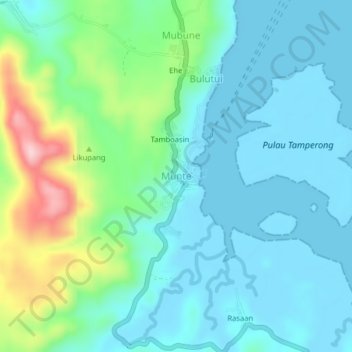 Mappa topografica Munte, altitudine, rilievo