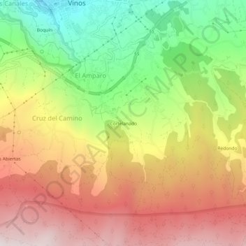 Mappa topografica Cortelanado, altitudine, rilievo