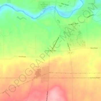 Mappa topografica South Madison, altitudine, rilievo