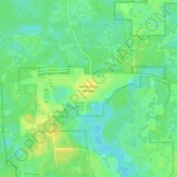 Mappa topografica Lake Kathryn Heights, altitudine, rilievo