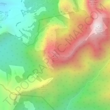 Mappa topografica Morro do Teto, altitudine, rilievo