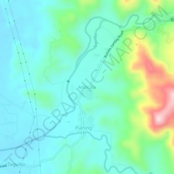 Mappa topografica Anticala, altitudine, rilievo