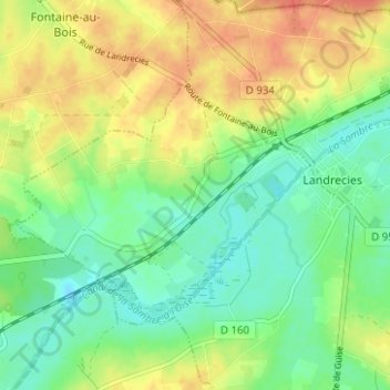 Mappa topografica Happegarbes, altitudine, rilievo