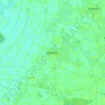 Mappa topografica Beppen, altitudine, rilievo