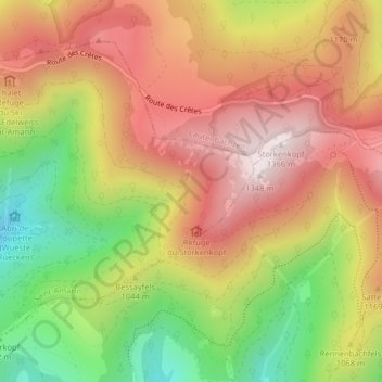Mappa topografica Weisse Rudel, altitudine, rilievo