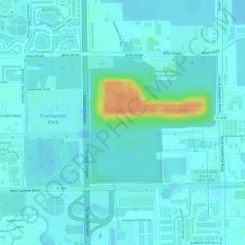 Mappa topografica Mount Trashmore, altitudine, rilievo