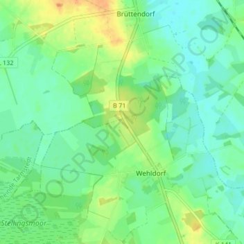 Mappa topografica Wehldorfer Holz, altitudine, rilievo