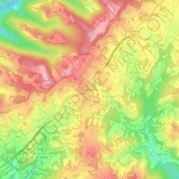 Mappa topografica l'Hostal Nou, altitudine, rilievo