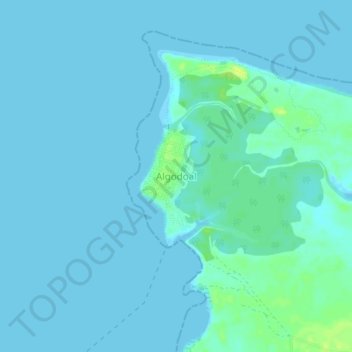 Mappa topografica Algodoal, altitudine, rilievo
