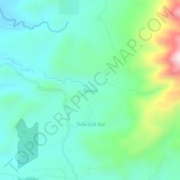Mappa topografica Busay, altitudine, rilievo