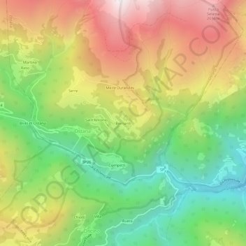 Mappa topografica Bernardi, altitudine, rilievo