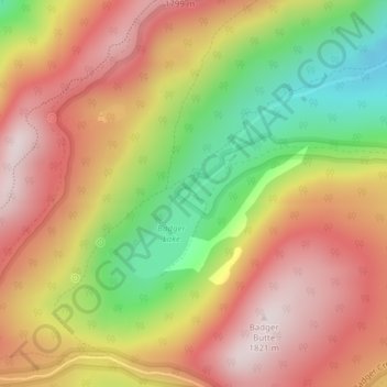 Mappa topografica Badger Lake Dam, altitudine, rilievo