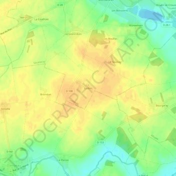 Mappa topografica Ludon, altitudine, rilievo