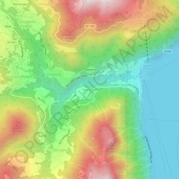 Mappa topografica Sant'Anna, altitudine, rilievo