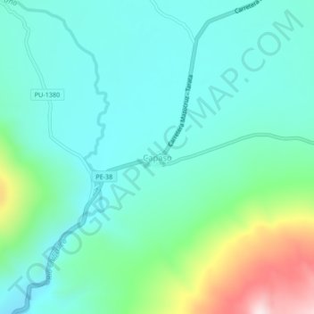 Mappa topografica Capaso, altitudine, rilievo