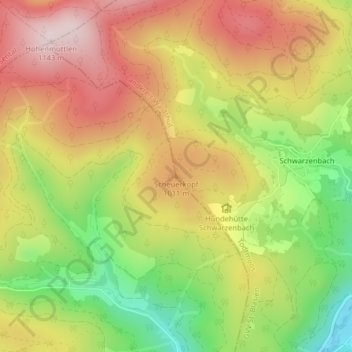 Mappa topografica Scheuerkopf, altitudine, rilievo