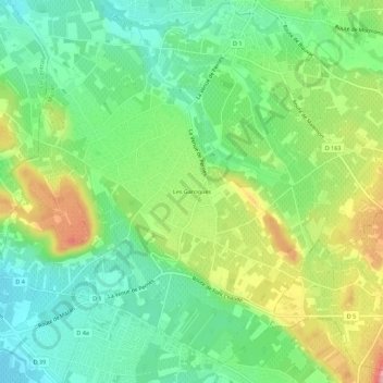 Mappa topografica Les Garrigues, altitudine, rilievo
