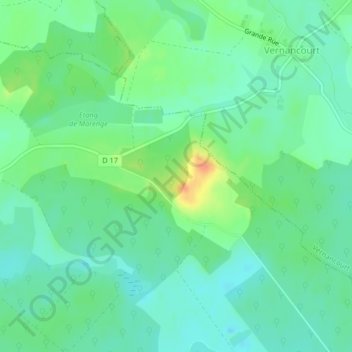 Mappa topografica Hautimont, altitudine, rilievo