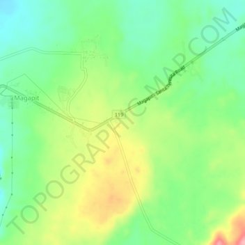 Mappa topografica Magapit, altitudine, rilievo