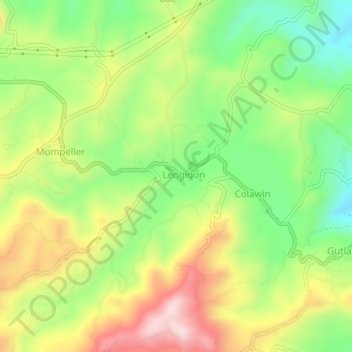 Mappa topografica Lengigon, altitudine, rilievo