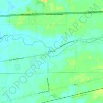 Mappa topografica Bushville, altitudine, rilievo
