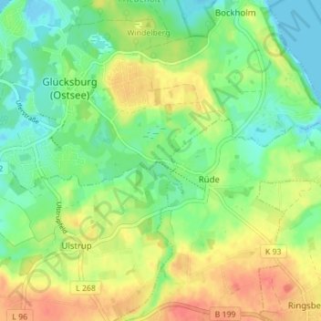 Mappa topografica Rüdeheck, altitudine, rilievo